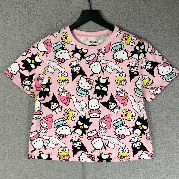 Hello‎ Kitty & Friends Pink Crop Top Shirt XL Sanrio 2024 Hybrid Kawaii Pastel - Picture 10 of 10
